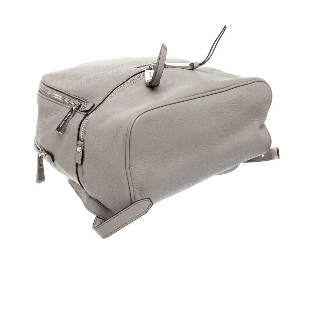 Michael Kors Light Grey Pebbled Leather Mini Backpack